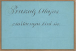 Stolna kartica za raspored sjedenja na svečanom ručku kod grofa Feštetića, na ime Alojzija Prusca